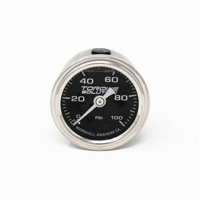 Torque Solution Fuel Pressure Gauge: 100 PSI 1/8 NPT