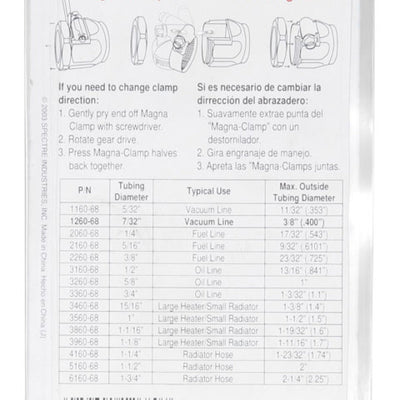 Spectre Magna-Clamp Hose Clamps 7/32in. (2 Pack) - Chrome