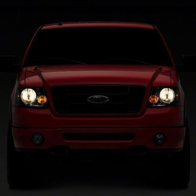 Raxiom 04-08 Ford F-150 Axial Series OEM Style Replacement Headlights- Chrome Housing- Smoked Lens