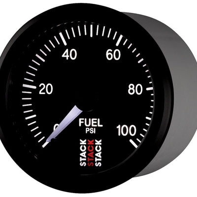 Autometer Stack 52mm 0-100 PSI 1/8in NPTF Male Pro Stepper Motor Fuel Pressure Gauge - Black