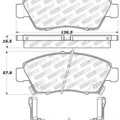 StopTech Performance 06-11 Honda Civic Sedan Hybrid Front Brake Pads