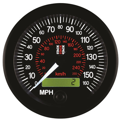 Autometer Stack Instruments 88MM 0-160 MPH / 260 KM/H Programmable Speedometer - Black