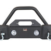 Fishbone Offroad 07-18 Jeep Wrangler JK Stubby Bumper W/Tube Guard - Black Texured Powdercoated