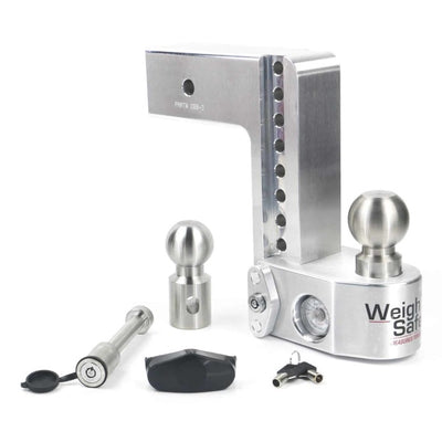 Weigh Safe 8in Drop Hitch w/Built-in Scale & 3in Shank (10K/21K GTWR) w/WS05 - Aluminum