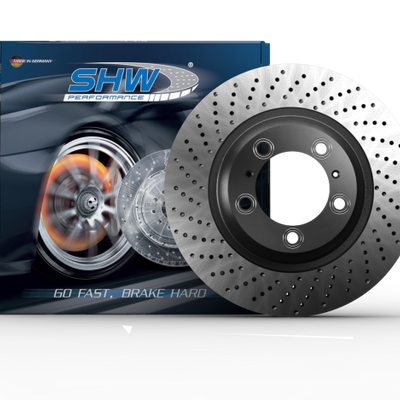 SHW 00-04 Porsche Boxster Roadster S 3.2L Rear Cross-Drilled Monobloc Brake Rotor (98635240301)