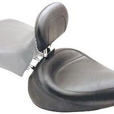 Mustang 91-05 Harley Dyna Wide Touring Solo Seat w/Driver Backrest - Black