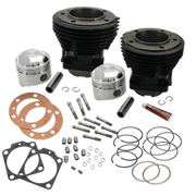 S&S Cycle 66-84 BT 3-31/32in Stroke 3-7/16in Bore 9.0 To 1 Compression Cylinder Kit - Gloss Black