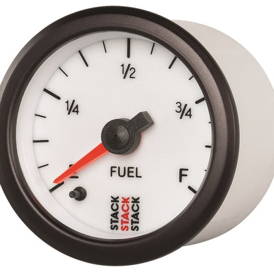 Autometer Stack 52mm 0-280 Ohm Programmable Pro Stepper Motor Fuel Level Gauge - White