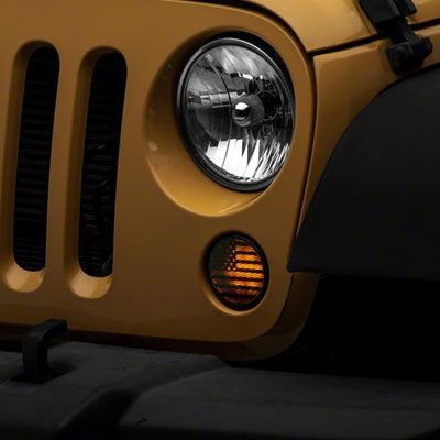 Raxiom Axial Series Turn Signal Lights Old Glory 07-18 Jeep Wrangler JK