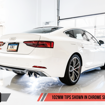 AWE Tuning Audi B9 S5 Sportback Track Edition Exhaust - Non-Resonated (Silver 102mm Tips)
