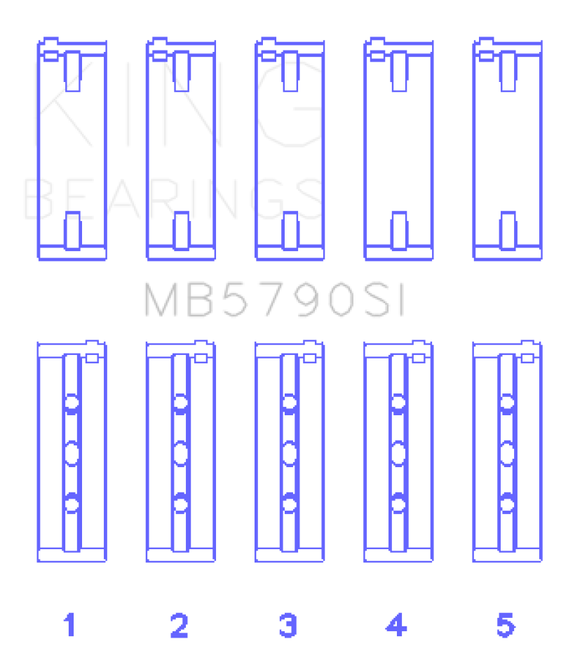 King Engine Bearings Porsche M 48 / M 48.50 (Size STD) Main Bearing Set