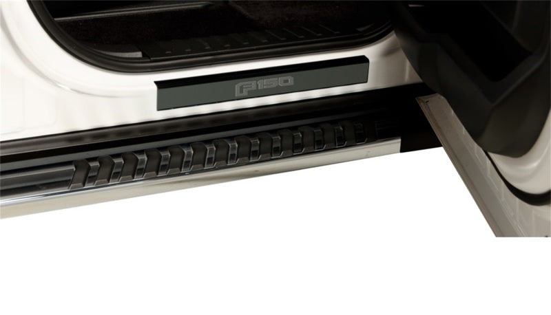 Putco 15-20 Ford F-150 - Regular Cab & SuperCab w/ F-150 Etching (2pcs) Black Platinum Door Sill