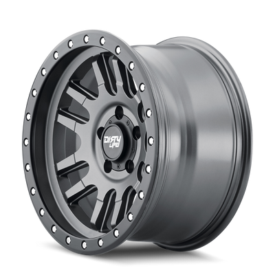 Dirty Life 9309 Canyon Pro 17x9/6x139.7 BP/0mm Offset/106mm Hub Satin Graphite Wheel - Beadlock