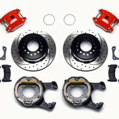 Wilwood D154 P/S P-B Kit Drilled-Red 12 Bolt 2.81in Offset Staggered Shock