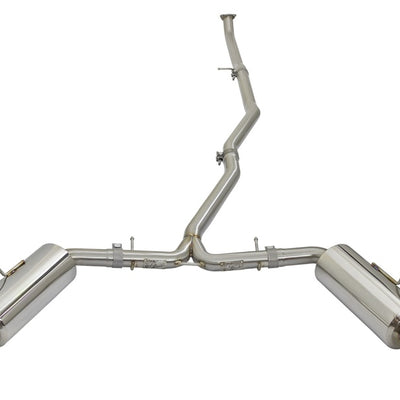 aFe POWER Takeda 16-17 Honda Civic I4-1.5L (t) 2.5-2.25in 304 SS CB Dual-Exit Exhaust Blue Tips