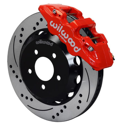 Wilwood AERO6 Front Hat Kit 14.00 Drilled Red 2016-Up Camaro w/Lines