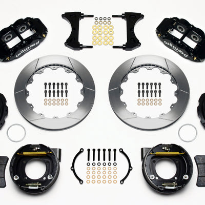 Wilwood Narrow Superlite 4R Rear P-Brk Kit 12.88in 58-64 Olds/Pontiac Ends 2.81in Offset