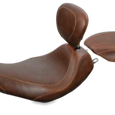 Mustang 97-07 Harley Rd King,06-07 Str Glide,00-05 Eagle Wide Tripper Solo Seat - Brown