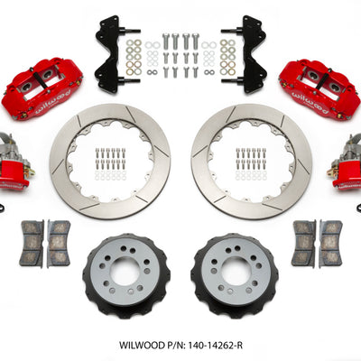 Wilwood Narrow Superlite 4R / MC4 Rear Kit 12.88 Red Currie Pro-Tour Unit Bearing Floater