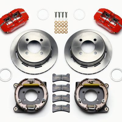 Wilwood Dynapro Low-Profile 11.00in P-Brake Kit - Red Ford 7.5in Rear 2.80 Offset - 4-Lug