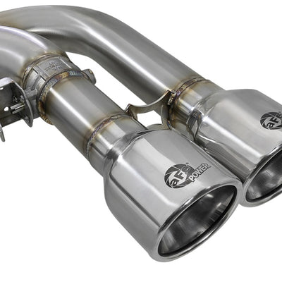 aFe MACH Force-Xp 3.5in. 304 SS C/B Exhaust w/o Muffler 15-18 BMW X5 M V8-4.4L (tt) - Polished Tip