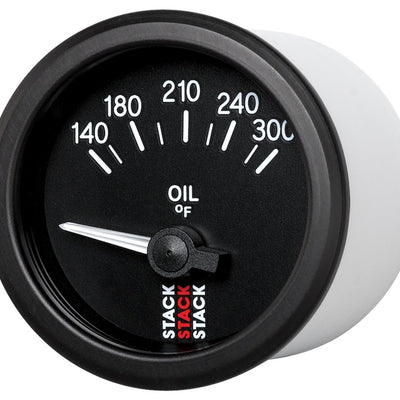 Autometer Stack 52mm 140-300 Deg F 1/8in NPTF Electric Oil Temp Gauge - Black