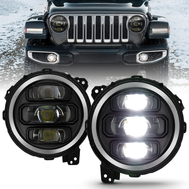 ANZO 2018-2019 Jeep Wrangler Full Led Projector Headlights Black