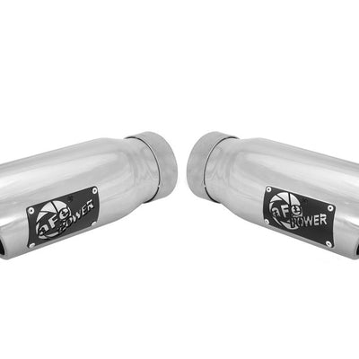 aFe MACHForce-XP 304 Stainless Steel Polished Exhaust Tip 3.5in x 4.5in Out x 12in L Clamp-On