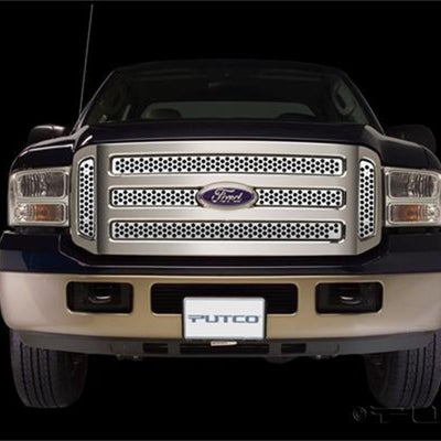 Putco 05-07 Ford SuperDuty - Including Side Vents Punch Stainless Steel Grilles