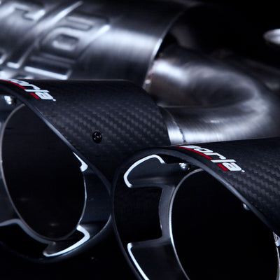 Borla 2020 Chevrolet Corvette C8 6.2L S-Type Exhaust System Dual Round Angle Cut Carbon Fiber Tips