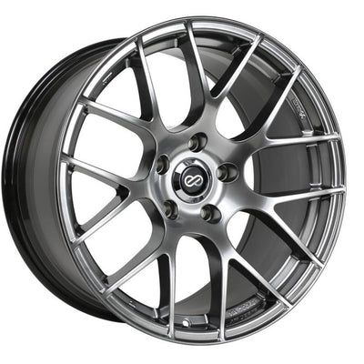 Enkei Raijin 18x8 42mm Offset 5x120 Bolt Pattern 72.6 Bore Diameter Hyper Silver Wheel