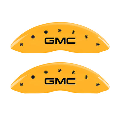 MGP 2 Caliper Covers Engraved Front GMC Yellow Finish Black Characters 2004 GMC Canyon