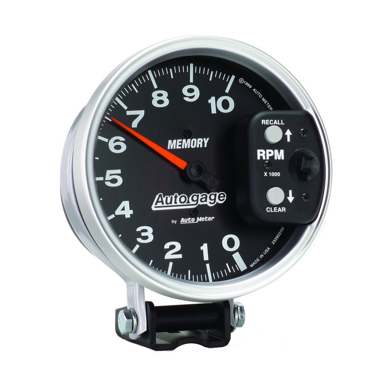 Autometer 5 inch 10,000 RPM w/ Peak Memory Pedestal Tachometer Auto Gauge - Black