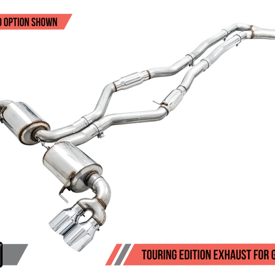 AWE Tuning 2019+ BMW M340i (G20) Resonated Touring Edition Exhaust - Quad Chrome Silver Tips