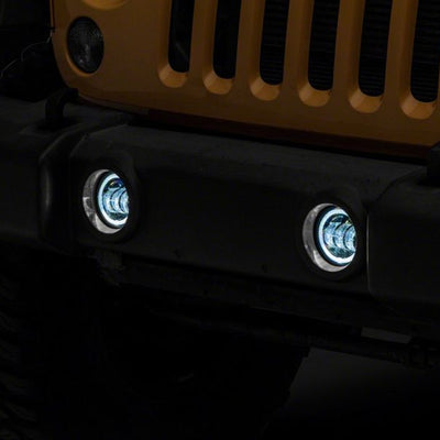Raxiom 07-18 Jeep Wrangler JK Axial Series Halo LED Fog Lights- Amber