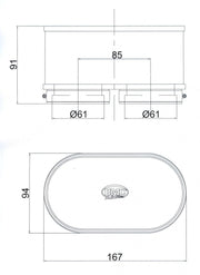 BMC Twin Air Carburetor Filter - 61mm x 2 ID / 74mm H