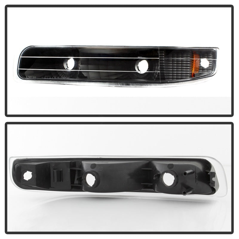xTune Chevy Silverado 99-02 Amber Reflector Bumper Lights Black CBL-JH-CS99-AM-BK