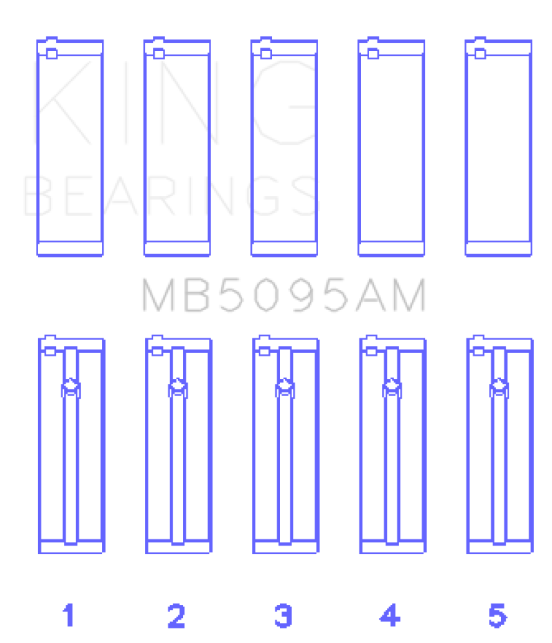 King Engine Bearings Toyota 1E/2E (1.3L) (Size STD) Performance Main Bearing Set