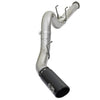 aFe ATLAS 5in DPF-Back Alum Steel Exhaust System w/Black Tip 2017 Ford Diesel Trucks V8-6.7L (td)