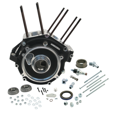 S&S Cycle 84-91 BT w/ Stock Bore Super Stock Alternator Style Crankcase - Wrinkle Black