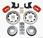 Wilwood Forged Dynalite P/S Rear Kit Drilled Red Mopar/Dana 2.36in Off w/Snap Ring Bearing
