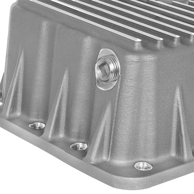 aFe Street Series Engine Oil Pan Raw w/ Machined Fins; 11-17 Ford Powerstroke V8-6.7L (td)