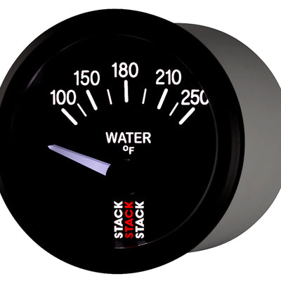 Autometer Stack 52mm 100-250 Deg F 1/8in NPTF Electric Water Temp Gauge - Black