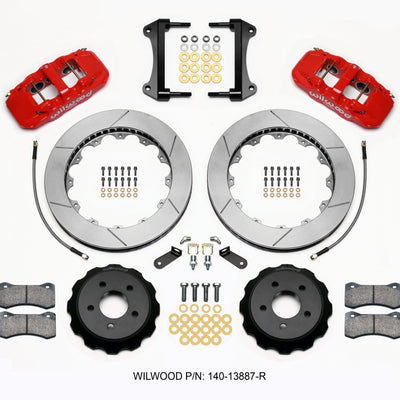 Wilwood AERO6 Front Hat Kit 15.00 Red 15-23 Mustang w/Lines