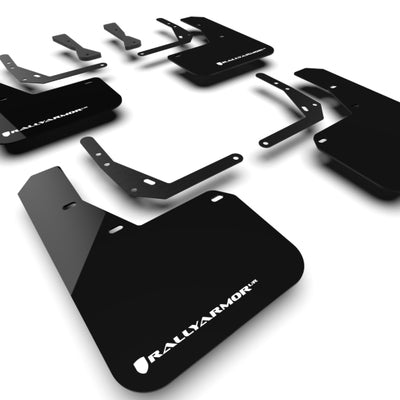 Rally Armor 24-25 Hyundai Kona N Line Black UR Mud Flap - White Logo