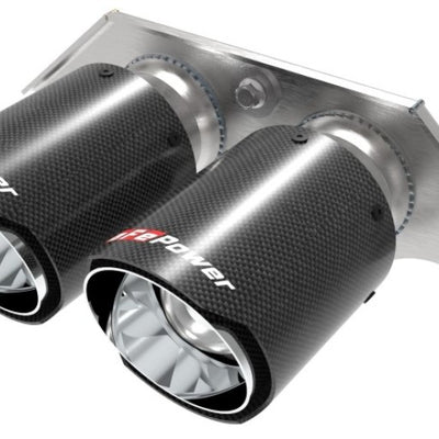 aFe Power Mach Force Xp 4in 304 SS Bolt-On Exhaust Tips Carbon Fiber 14-19 Porsche 911 GT3 3.8L/4.0L