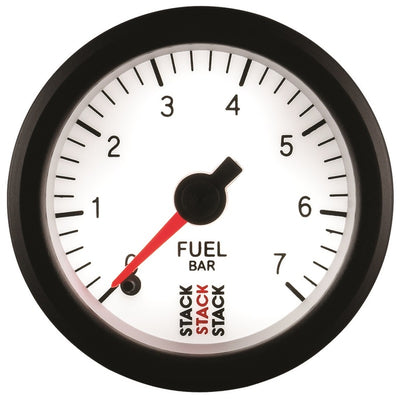 Autometer Stack 52mm 0-7 Bar M10 Male Pro Stepper Motor Fuel Pressure Gauge - White