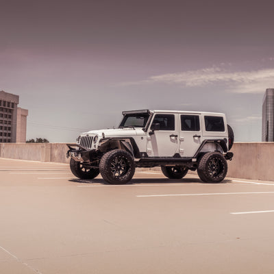 Road Armor 07-18 Jeep Wrangler JK Stealth Front Fender Flare Body Armor w/LED DRL - Tex Blk