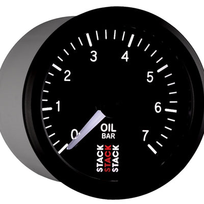 Autometer Stack 52mm 0-7 Bar M10 Male Pro Stepper Motor Oil Pressure Gauge - Black