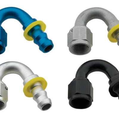 Fragola -8AN Push-Lite End 150 Degree - Blue